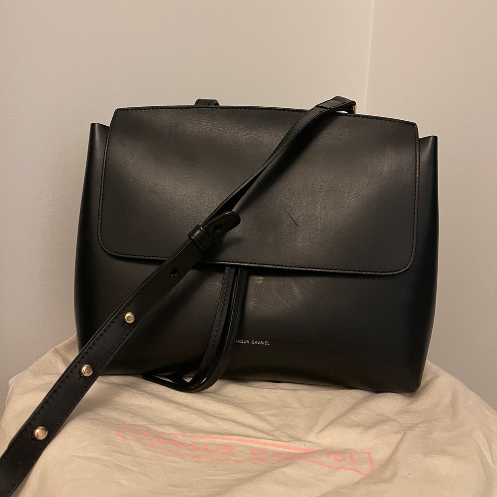 Mansur Gavriel Lady Bag leather, black+red. 100% authentic